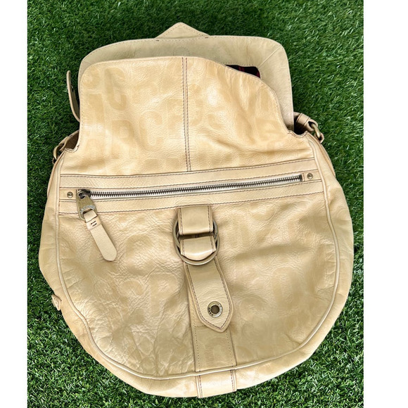 Marc Jacobs Pattern Logo Calf Genuine Leather Tan Large Tote Shoulder Bag - Picture 12 of 17